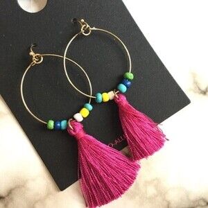 Trendy Tassel Earrings Multicolor‎ Beads